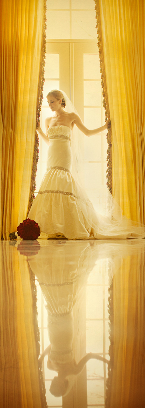 genius wedding photo of bride by Jeffrey and Julia Woods
